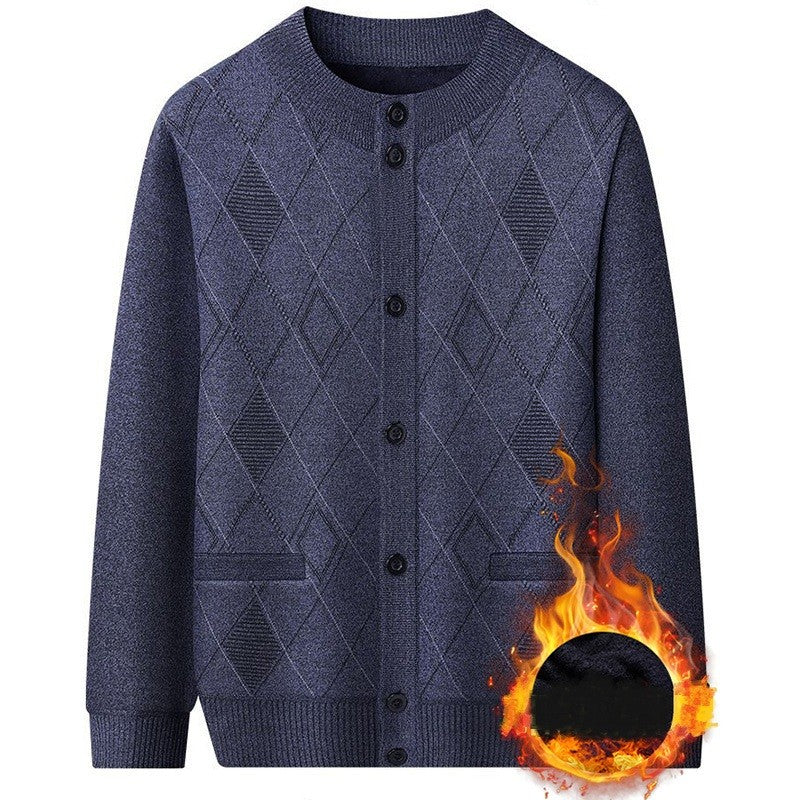ARMEN MAN THERMAL KNIT CARDIGAN