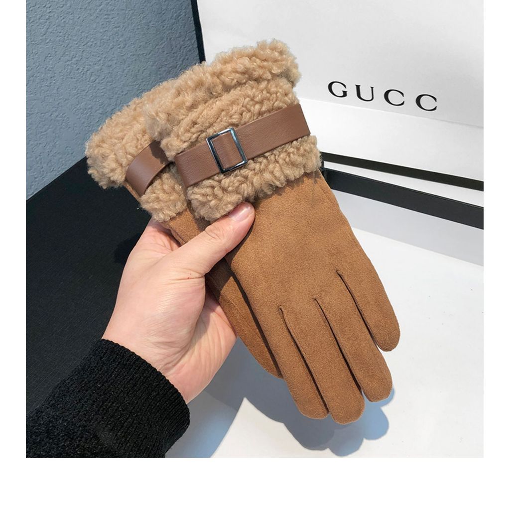 WOMAN BUCKLE WOOL GLOVES