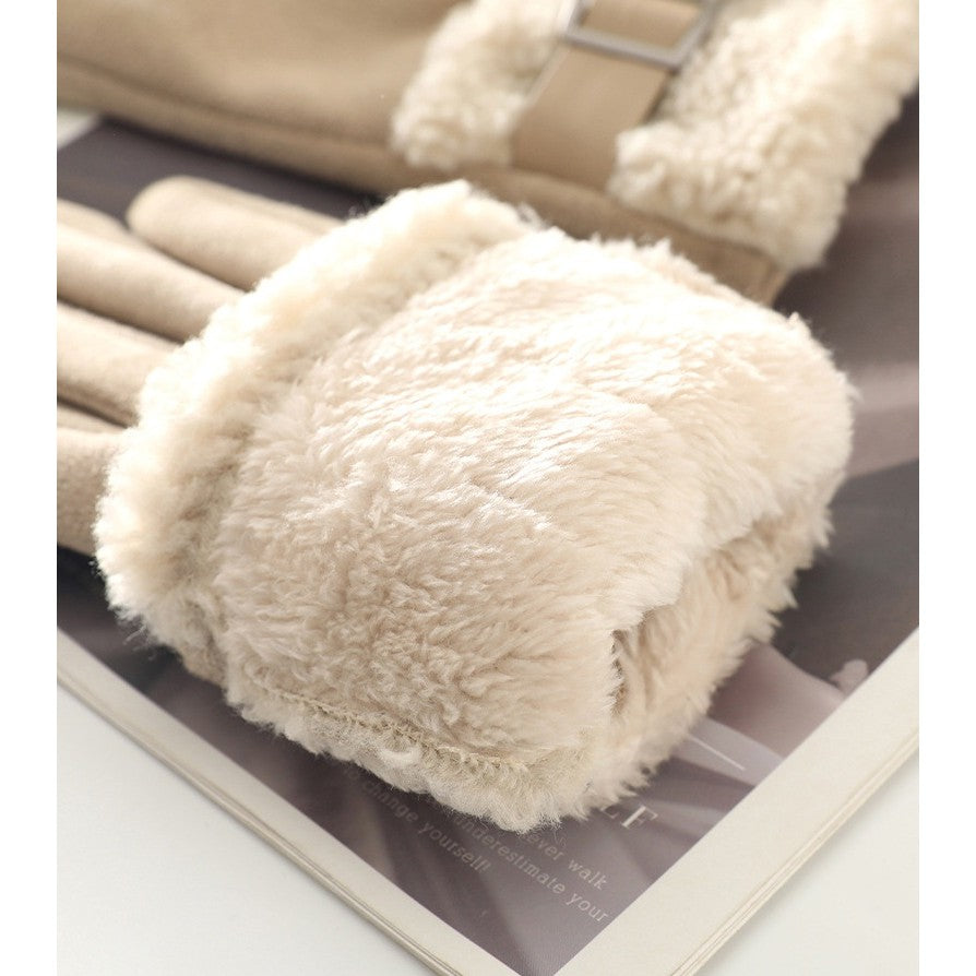 WOMAN BUCKLE WOOL GLOVES