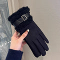 WOMAN BUCKLE WOOL GLOVES