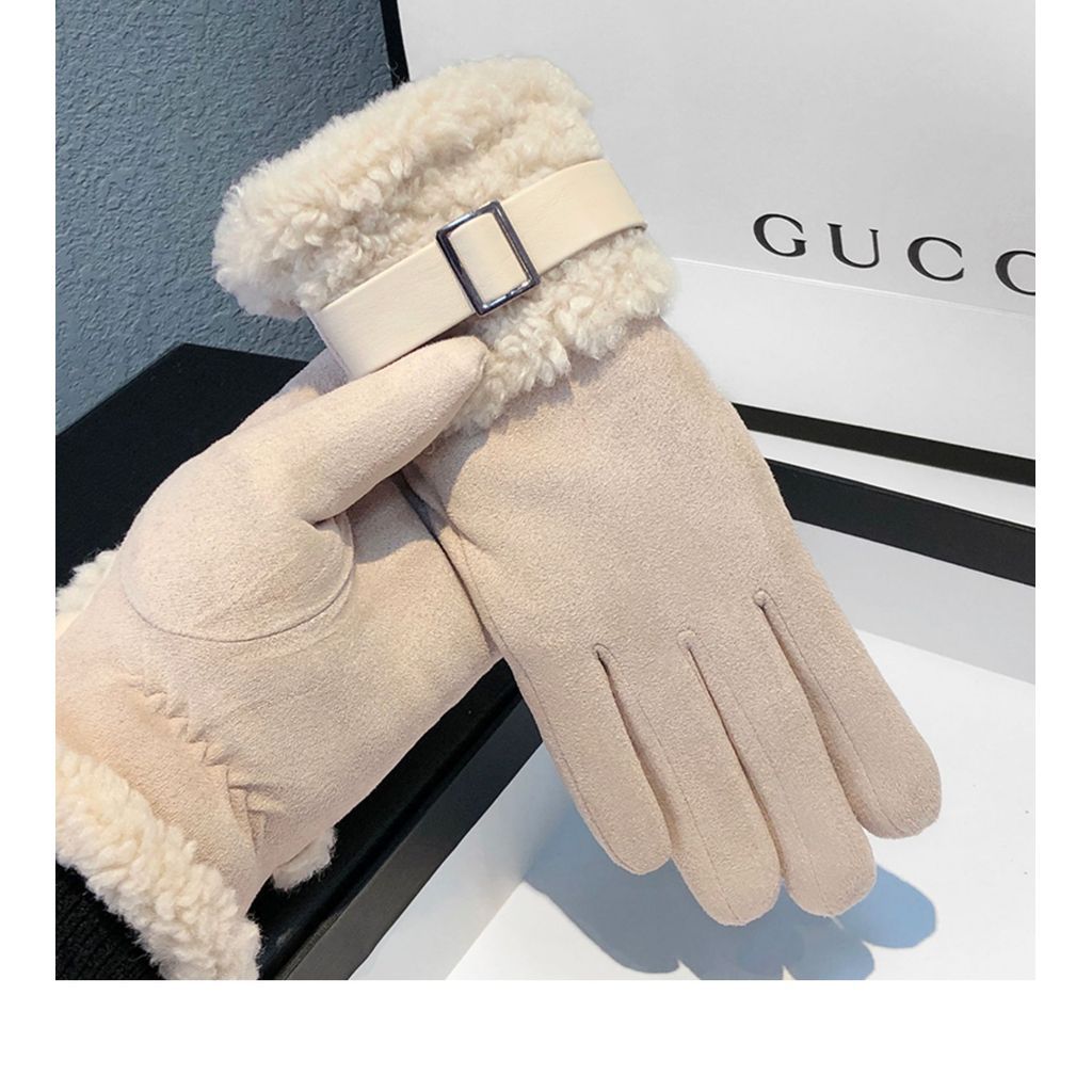 WOMAN BUCKLE WOOL GLOVES
