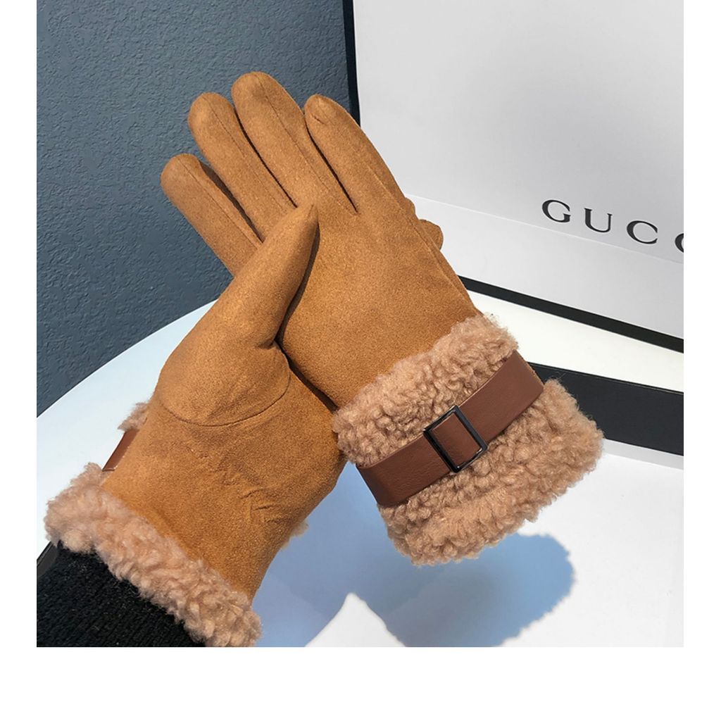 WOMAN BUCKLE WOOL GLOVES