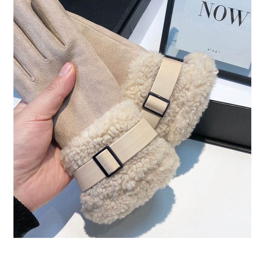 WOMAN BUCKLE WOOL GLOVES