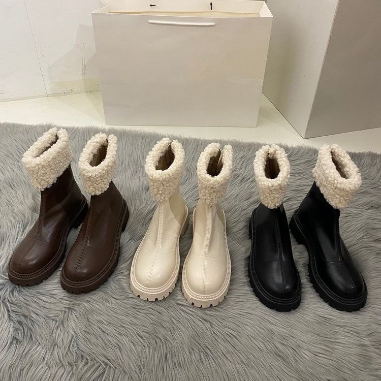 RACHEL WINTER WOOL SNOW BOOTS ANTI SLIP